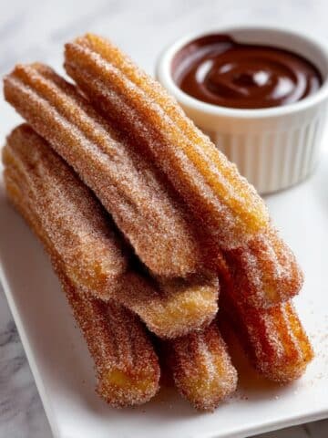 Chocolate Churros with Cinnamon Sugar and Rich Chocolate Dipping Sauce Recipe