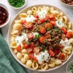 Turkish Pasta with Spiced Ground Beef and Creamy Greek Yogurt Sauce Recipe