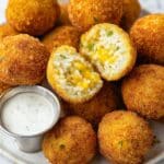 Fried Rice Balls with Broccoli and Cheddar Recipe