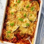 Eggplant Casserole with Mozzarella, Parmesan, and Toasted Breadcrumbs Recipe
