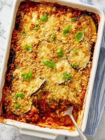 Eggplant Casserole with Mozzarella, Parmesan, and Toasted Breadcrumbs Recipe