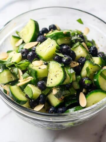 Cucumber Blueberry Salad with Mint and Almonds Recipe