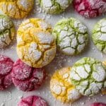 Mini Crinkle Citrus Cookies with Vibrant Colored Coatings Recipe