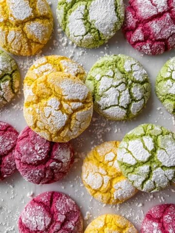 Mini Crinkle Citrus Cookies with Vibrant Colored Coatings Recipe