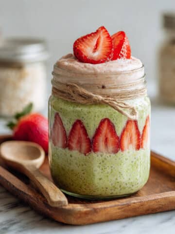 Strawberry Matcha Overnight Oats Recipe